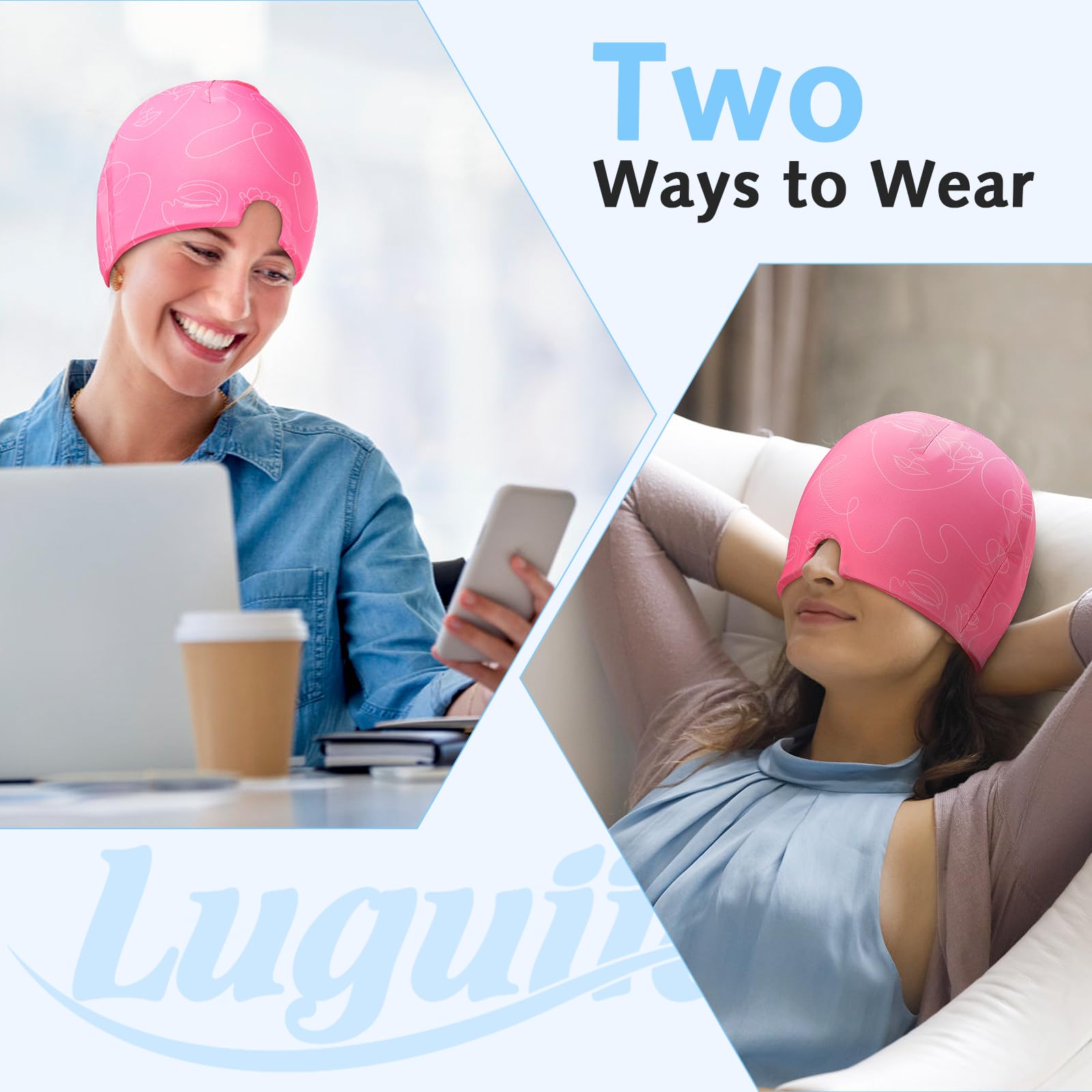 Luguiic Gel Ice Headache and Migraine Relief Hat
