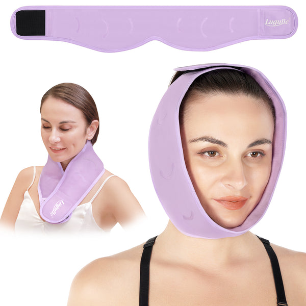 Luguiic Face Ice Pack Adjustable Hot and Cold (Pink)