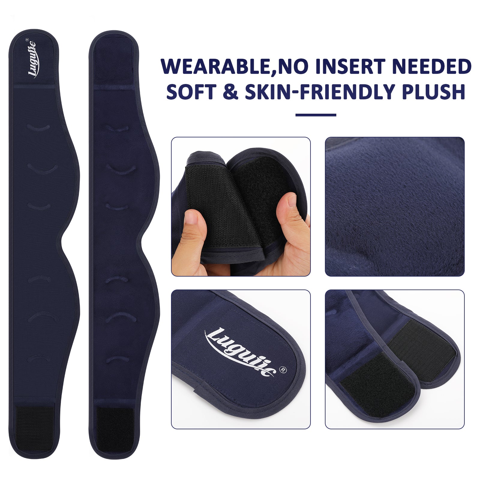 Luguiic Face Ice Pack Adjustable Hot and Cold (Black)