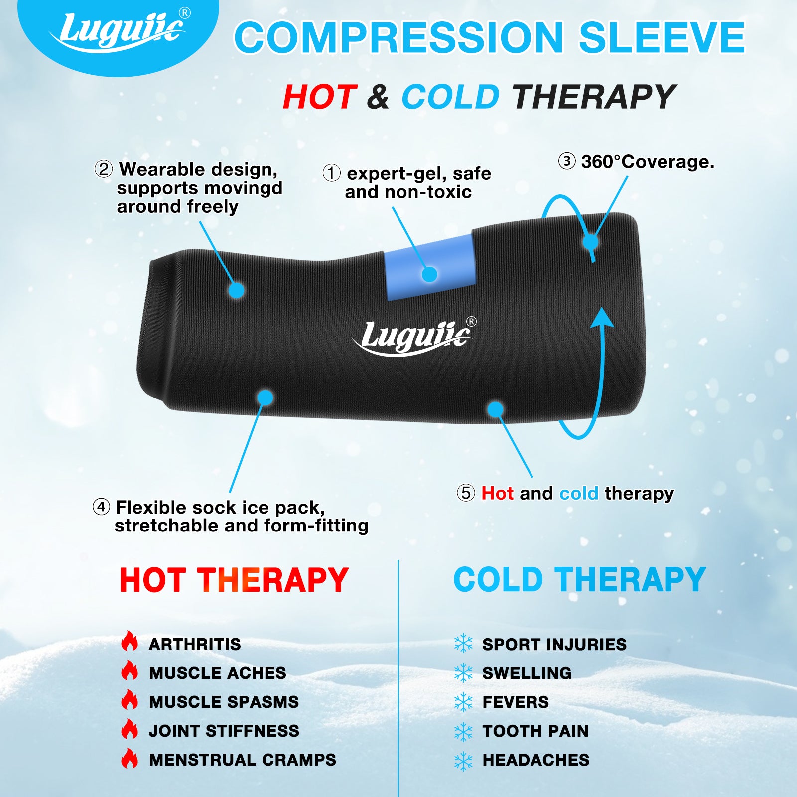 Luguiic Knee & Elbow Ice Pack for Injuries