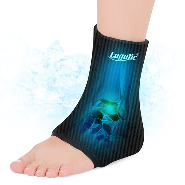 Luguiic Ankle Ice Pack Wrap for Injuries Reusable Gel Cold