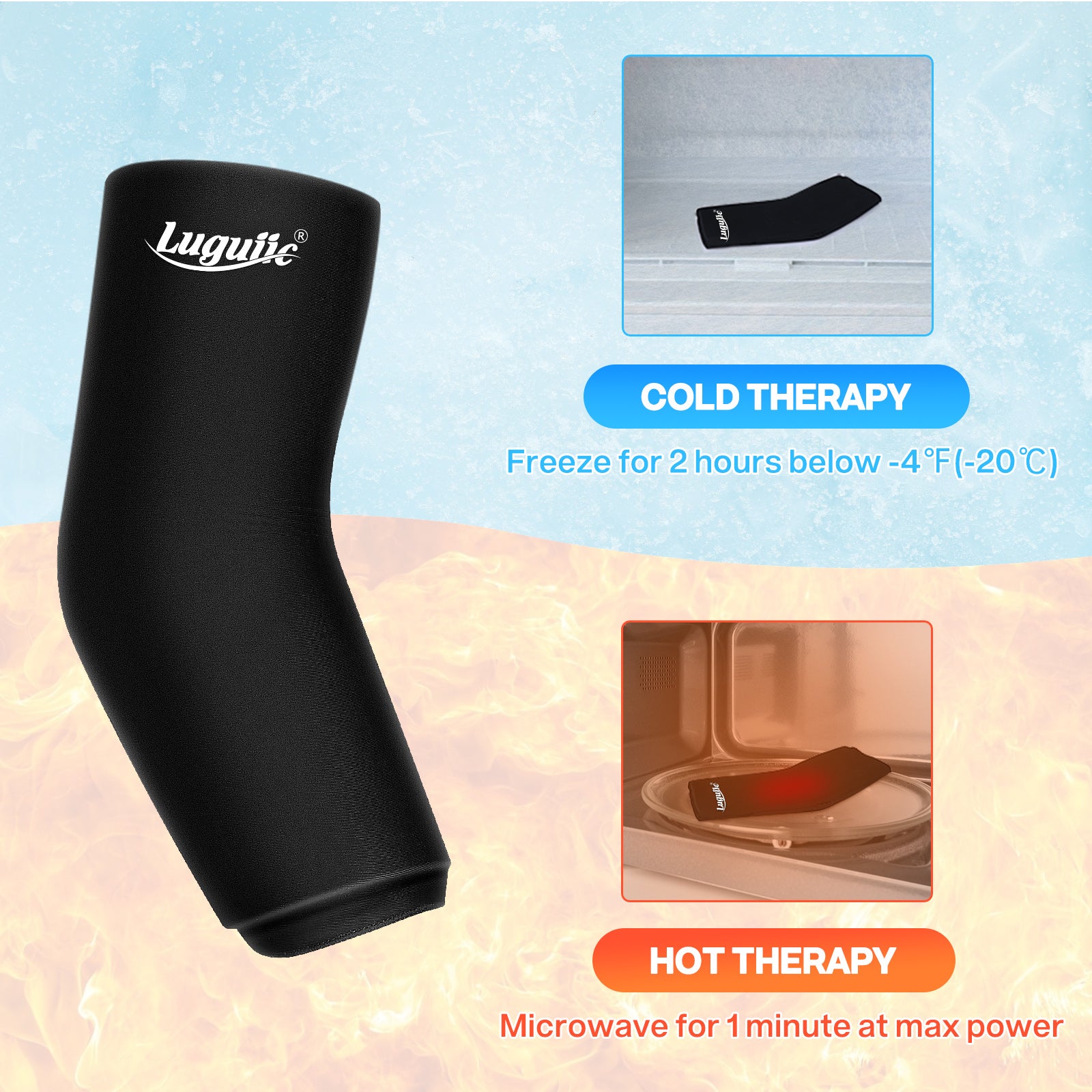 Luguiic Ankle Ice Pack Wrap for Injuries Reusable Gel Cold