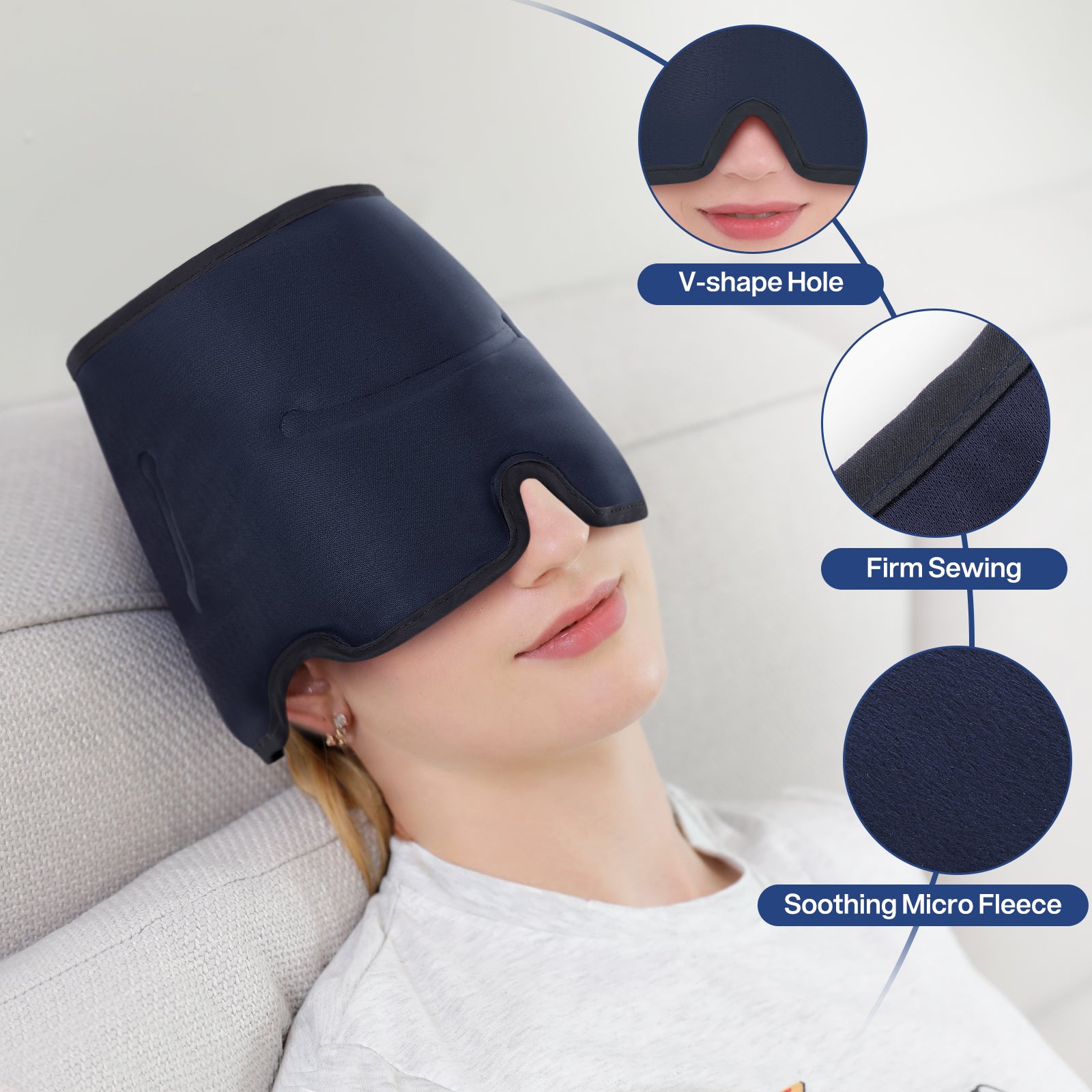 Luguiic Headache & Migraine Relief Wrap Hat (Black)