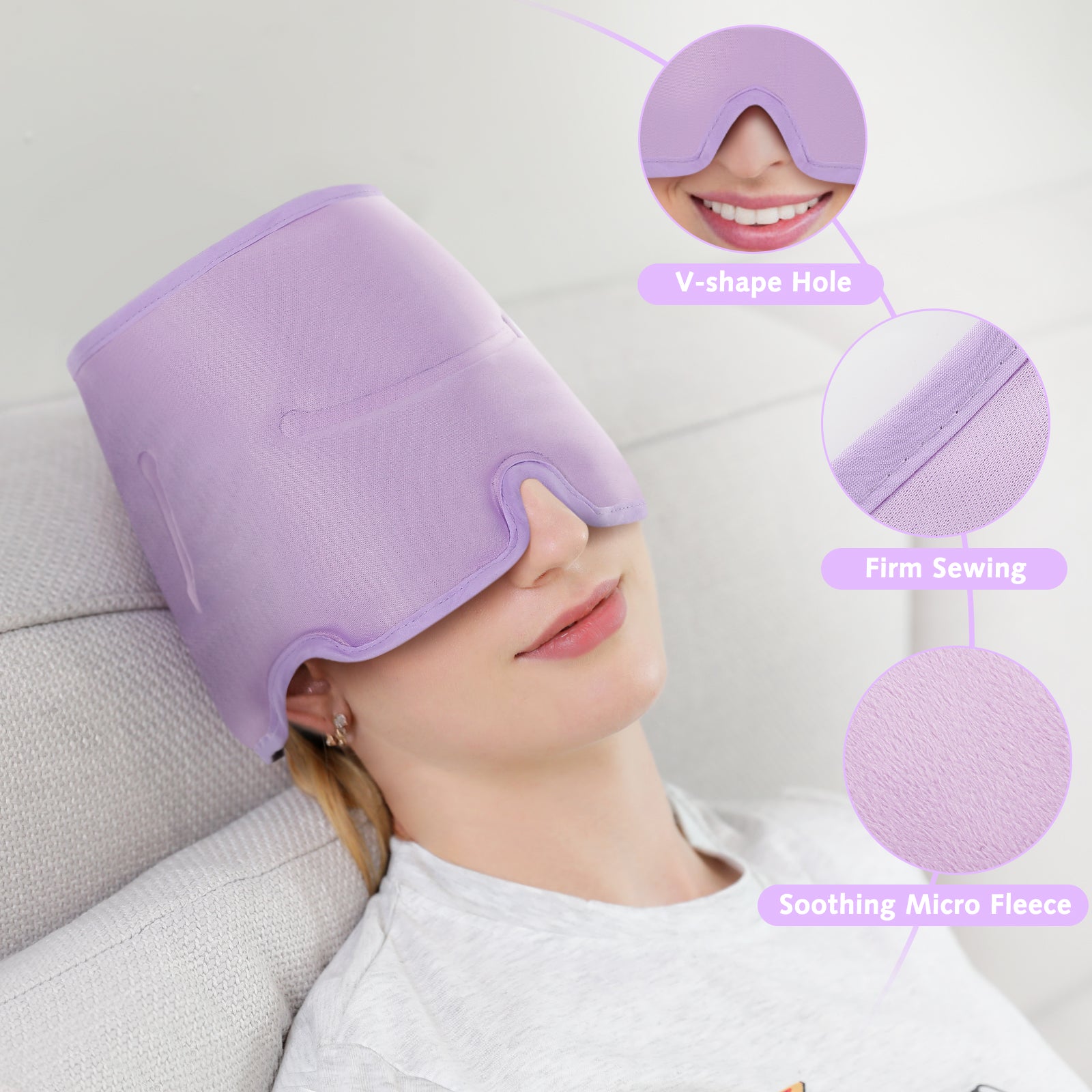 Luguiic Headache & Migraine Relief Wrap Hat (Pink)
