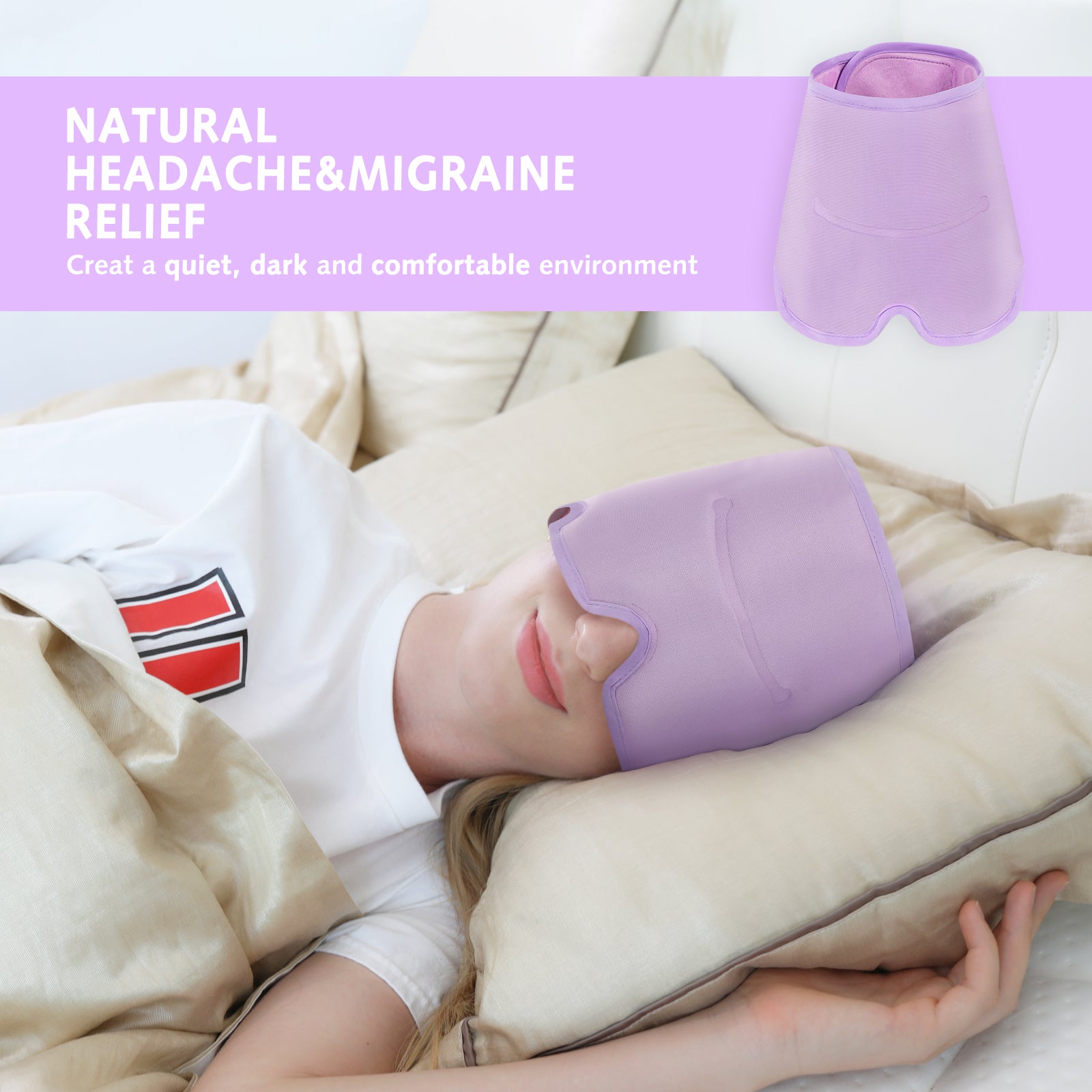 Luguiic Headache & Migraine Relief Wrap Hat (Pink)