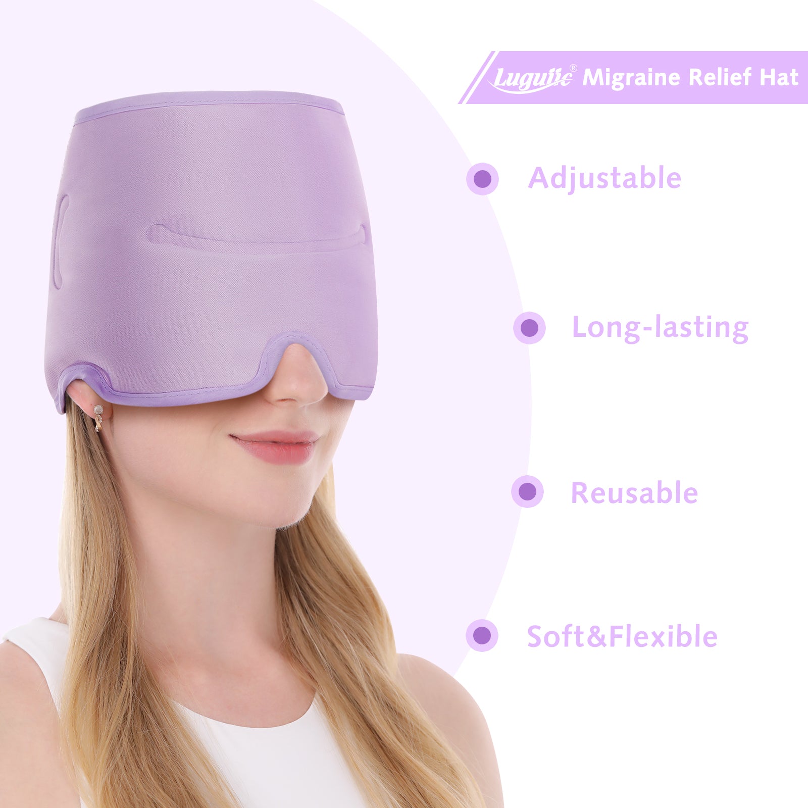Luguiic Headache & Migraine Relief Wrap Hat (Pink)